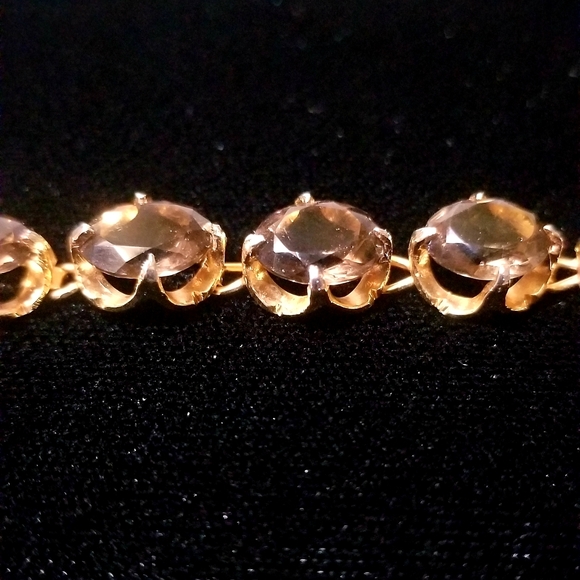 Jewelry - Genuine Smokey Quartz and Gold Plate Bracelet